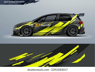 Sporty Racing Car wrap livery diseño con archivo vectorial imprimible ahora