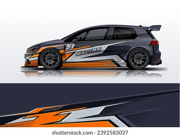 Sporty Racing Car wrap livery diseño con archivo vectorial imprimible ahora