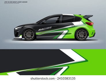 Sporty racing car wrap livery design with printable file vector file eps 10