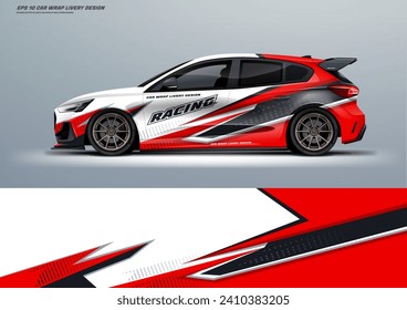 Sporty Racing Car Wrap Livery Design mit druckbarer Datei, Vektor Datei eps10