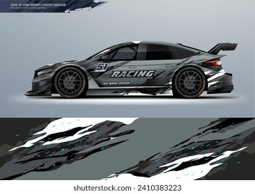 Sporty racing car wrap livery design with printable file vector file eps 10