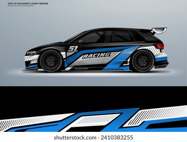 Diseño de lirio de ajuste de coche de carreras deportivas con archivo vectorial de archivo imprimible eps 10