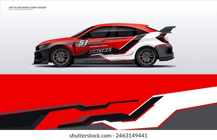 Sporty Racing Car wrap livery design. vinyl sticker design in vector file