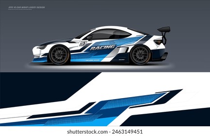 Sporty Racing Car wrap livery design. vinyl sticker design in vector file