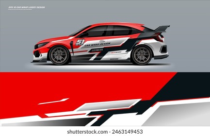 Sporty Racing Car wrap livery design. vinyl sticker design in vector file