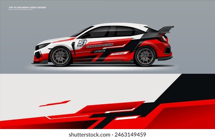 Sporty Racing Car wrap livery design. vinyl sticker design in vector file