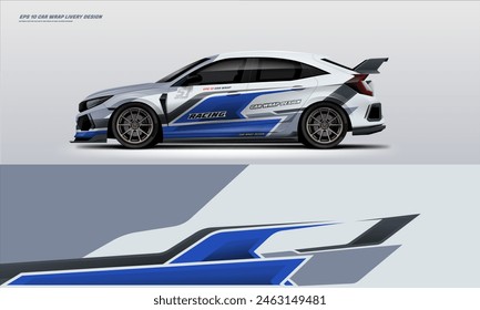 Sporty Racing Car wrap livery design. vinyl sticker design in vector file