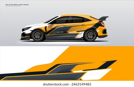 Sporty Racing Car wrap livery design. vinyl sticker design in vector file