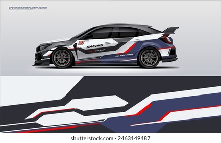 Sporty Racing Car wrap livery design. vinyl sticker design in vector file