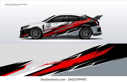 Sporty Racing Car wrap livery design. vinyl sticker design in vector file