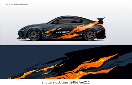 Sporty Racing Car wrap livery design. vinyl sticker design in vector file