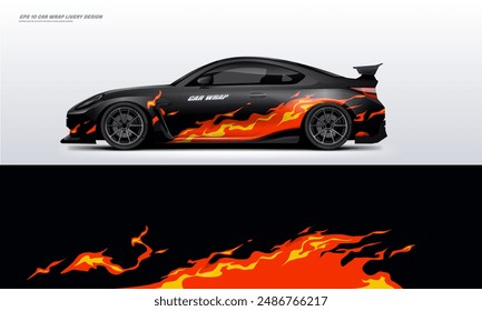 Sporty Racing Car wrap livery design. vinyl sticker design in vector file