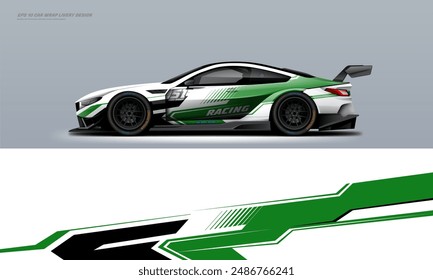 Sporty Racing Car wrap livery design. vinyl sticker design in vector file