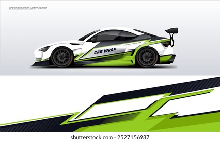 Sporty Racing Car wrap livery design vector file eps 10 ready print file for universal car wrap.