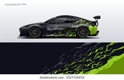 Sporty Racing Car wrap livery design vector file eps 10 ready print file for universal car wrap.