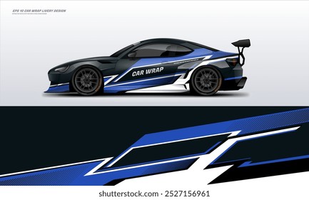 Sporty Racing Car wrap livery design vector file eps 10 ready print file for universal car wrap.