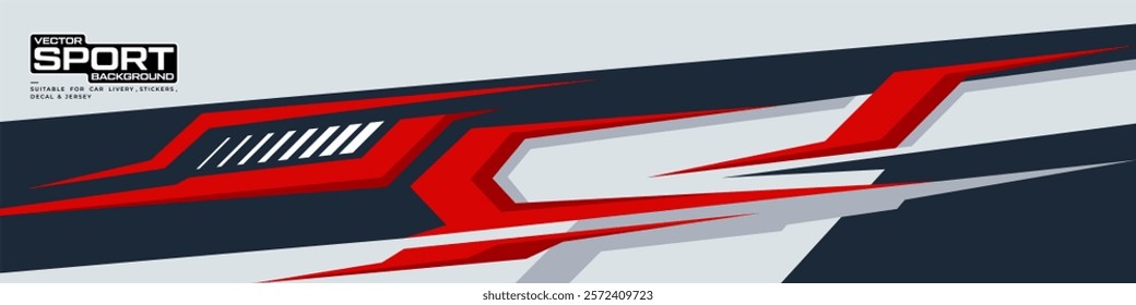 Sporty Racing Car wrap livery design. Graphic abstract stripe racing background designs for wrap decal or livery. Editable vector template