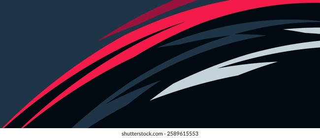 Sporty Racing Car wrap livery design. Graphic abstract stripe racing background designs for wrap