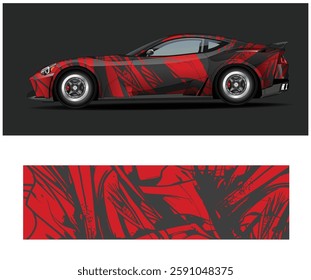 Sporty Racing Car wrap livery design. vinyl sticker design in vector file