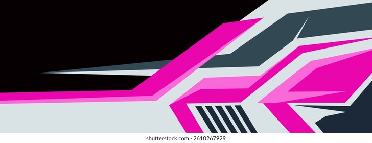 Sporty Racing Car wrap livery design. Graphic abstract stripe racing background designs for wrap decal or livery. Editable vector template