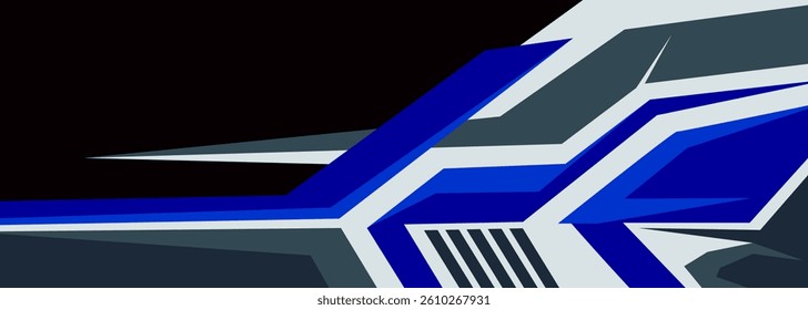 Sporty Racing Car wrap livery design. Graphic abstract stripe racing background designs for wrap decal or livery. Editable vector template