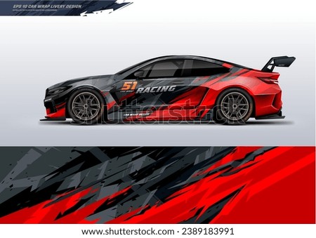 Sporty Racing Car wrap livery design. vinyl sticker design in vector file