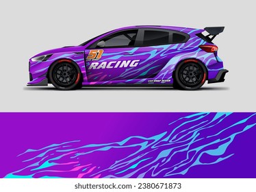 Sporty rally car wrap livery design