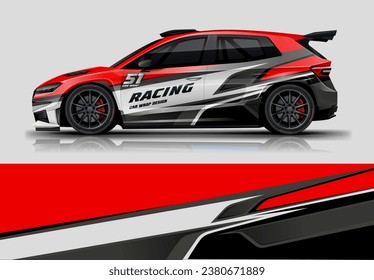 Sporty rally car wrap livery design