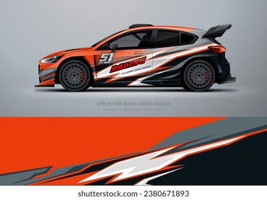 Sporty rally car wrap livery design