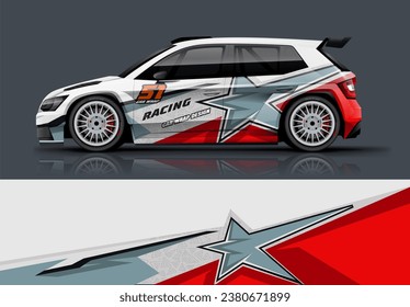 Sporty rally car wrap livery design