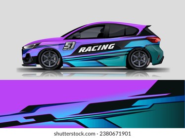 Sporty rally car wrap livery design