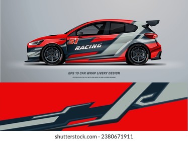 Sporty rally car wrap livery design