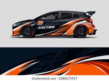 Sporty rally car wrap livery design