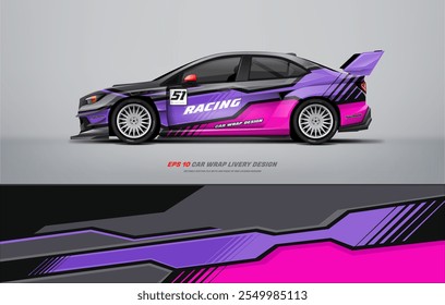 Sporty Rally car wrap livery design fit and ready print graphic below