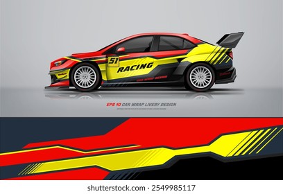 Sporty Rally car wrap livery design fit and ready print graphic below