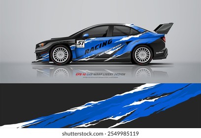 Sporty Rally car wrap livery design fit and ready print graphic below