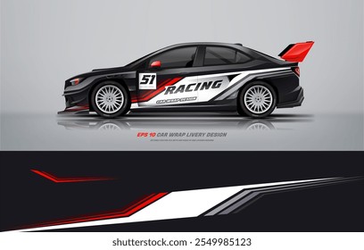 Sporty Rally car wrap livery design fit and ready print graphic below