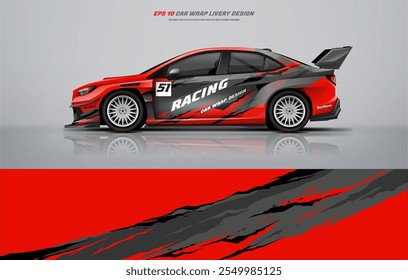 Sporty Rally car wrap livery design fit and ready print graphic below