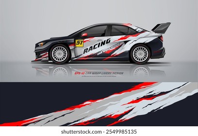 Sporty Rally car wrap livery design fit and ready print graphic below