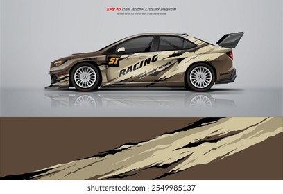 Sporty Rally car wrap livery design fit and ready print graphic below