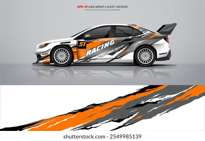 Sporty Rally car wrap livery design fit and ready print graphic below