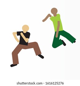 sporty slim man pictured vector illustration 
