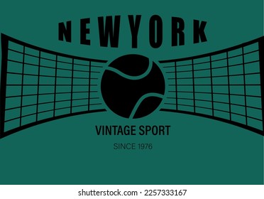 sporty slogan and symbol design vector. Tennis graphic illustration