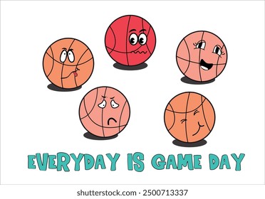 sporty slogan and symbol design vector. Tennis and basketball graphic illustration. children game vector art