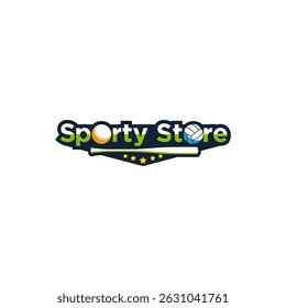 Sporty Store logo design template. Trendy style, vector eps 10