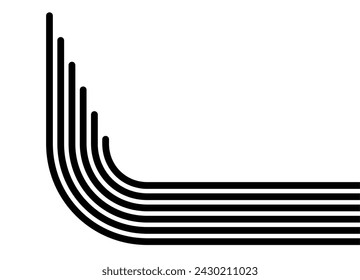 
Patrón de rayas deportivas de líneas paralelas negras sobre fondo blanco en estilo retro. Vector abstracto de fondo blanco y negro.