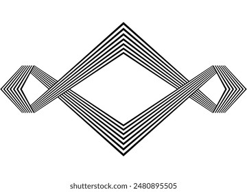 Sporty striped pattern. Ribbon of black parallel lines on a white background. Black and white Design element. Vector background in retro style.