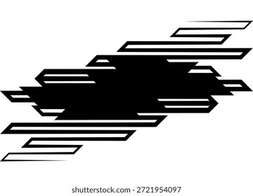 Patrón de Vector a rayas deportivo para la carrocería del coche, publicidad, ropa deportiva, juguete, cubierta, embalaje. Elemento de diseño Abstractas negro sobre fondo blanco. Fondo de Vector moderno. Lugar para el texto