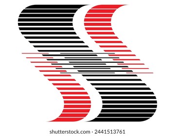 Sporty striped vector pattern. logo Sticker for sports car, sports clothes, boat, vehicle. Design element from lines. Vector background.