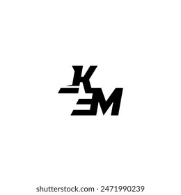 Estilo deportivo monograma de deportes letra inicial negrita y concepto fresco KM